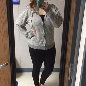 X-Large Grey Zip Up Long Sleeve Hoodie